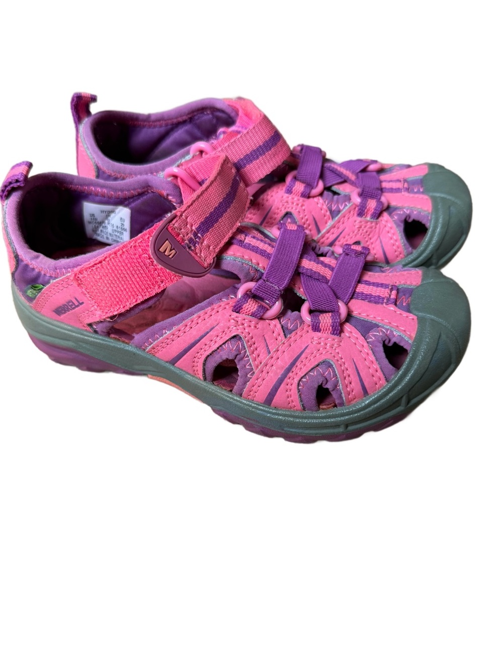 Merrell Kids Hydro Closed Toe Water Sandals Pink Purple Size 11M